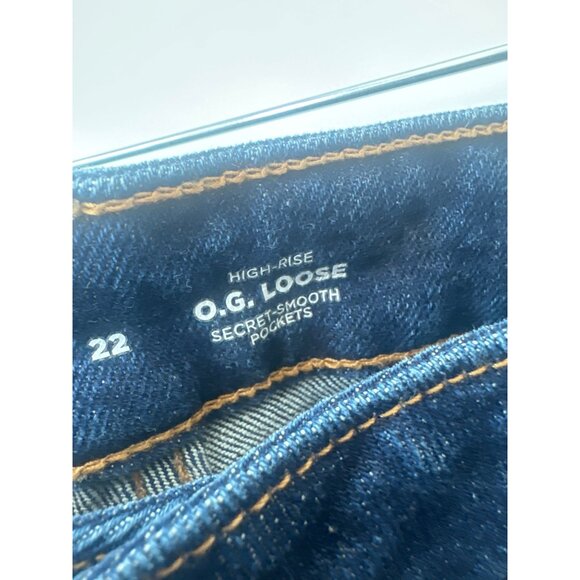 Old Navy High Rise OG Loose Denim Jeans Women 22 Blue Secret Smooth Pockets NEW - Picture 8 of 11